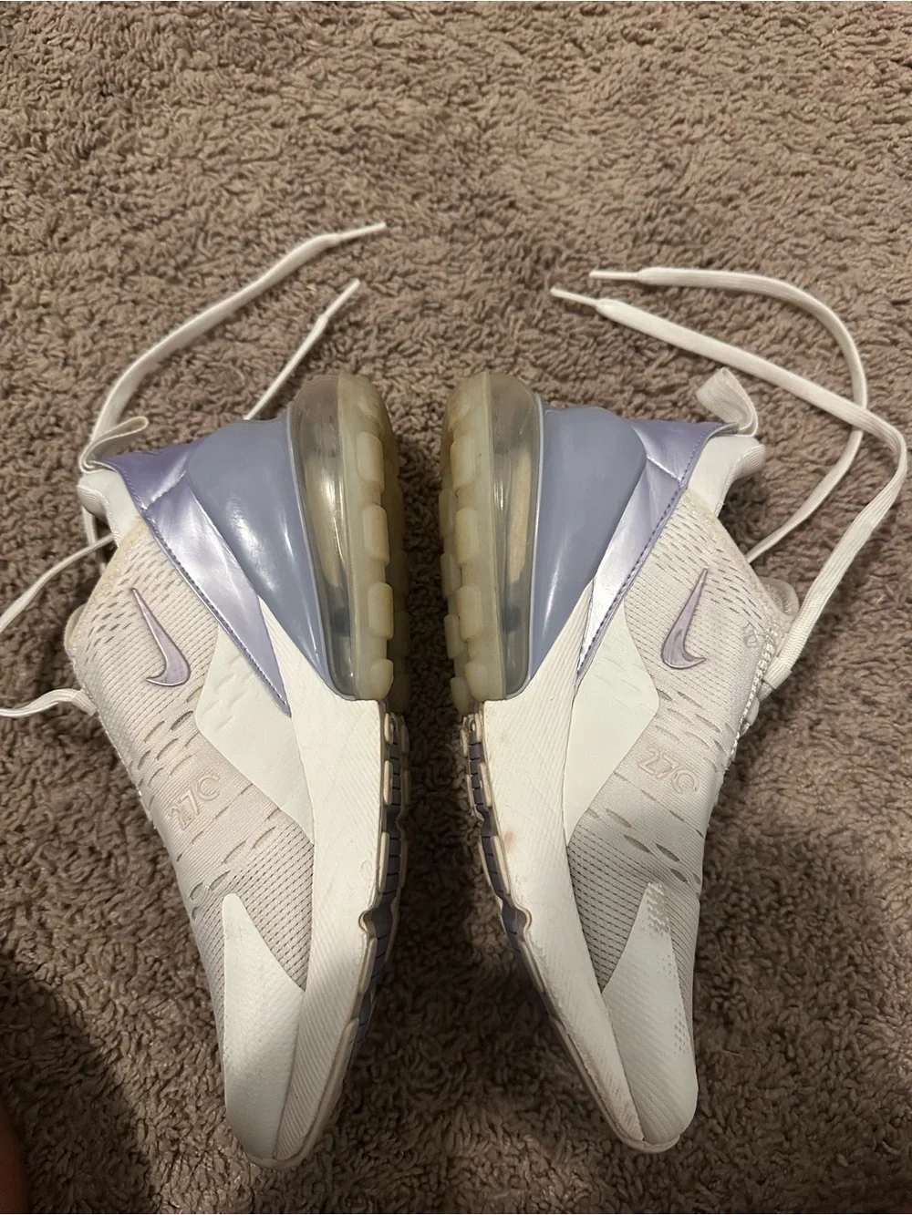 Nike Air Max 270 White Iridescent Lavender Size 6.5